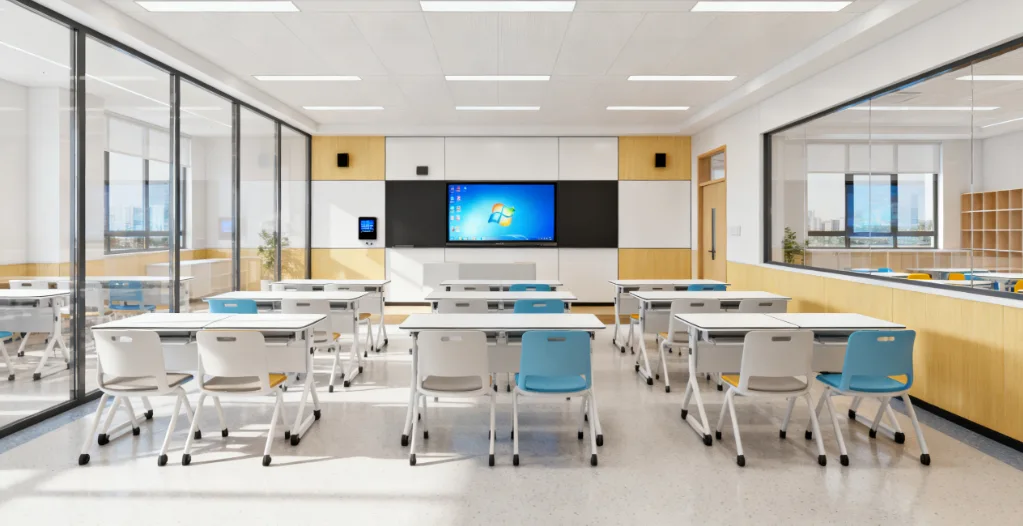 Modular classroom interior