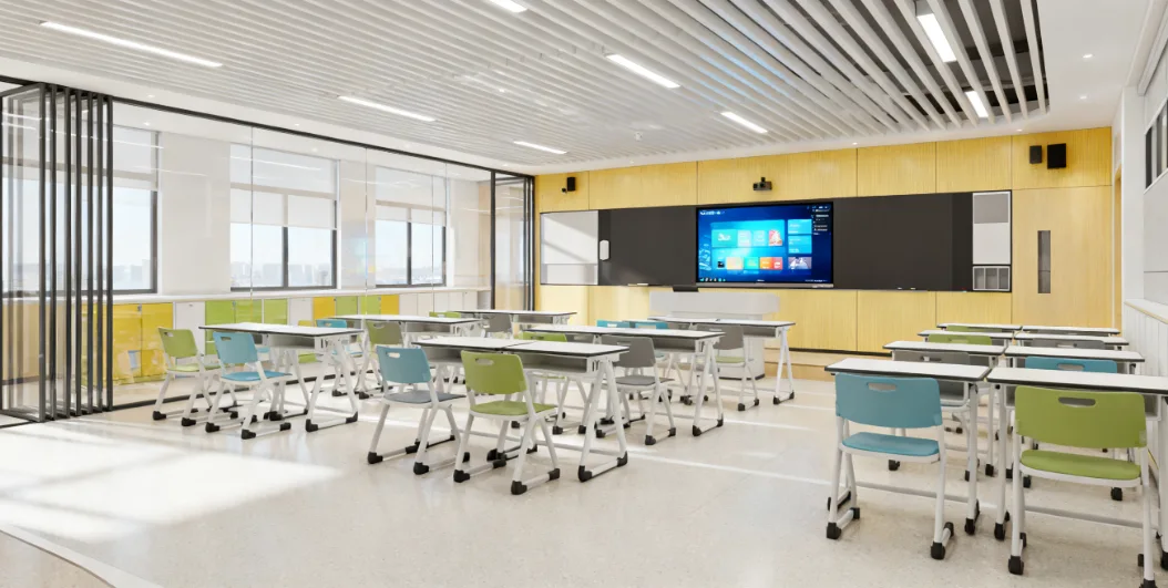 The interior environment of a modular classroom